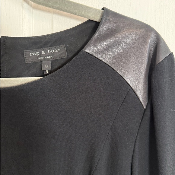 rag & bone Black Dress with Leather Details - Picture 2 of 5